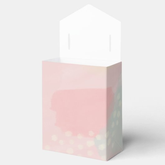 Pastel Peachy Pink Abstract Art Weddenschap Bedankdoosjes (Geopend)