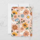 Pastel Peachy Retro 70s huwelijksuitnodiging Kaart (Achterkant)