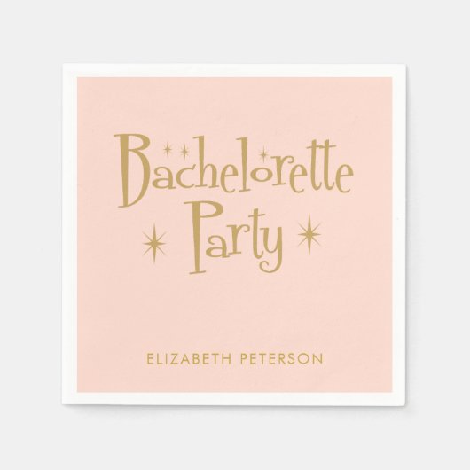 Pastel Peachy Retro Bachelorette Servet (Voorkant)