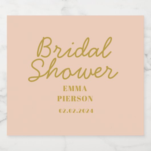 Pastel Peachy Vrijgezellenfeest Sparkling Wijnetiket (Enkel label)