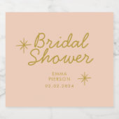 Pastel Peachy Vrijgezellenfeest Sparkling Wijnetiket (Enkel label)