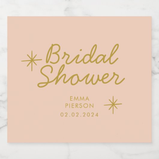 Pastel Peachy Vrijgezellenfeest Sparkling Wijnetiket (Enkel label)