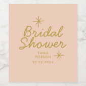 Pastel Peachy Vrijgezellenfeest Wijn Etiket (Enkel label)