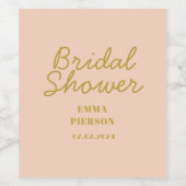 Pastel Peachy Vrijgezellenfeest Wijn Etiket (Enkel label)