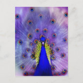 Pastel Peacock Blue Bird Briefkaart (Voorkant)