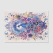 Pastel Peacock en Bloemen Tissuepapier (Voorkant)