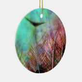 Pastel Peacock Feathers Keramisch Ornament (Rechts)
