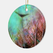 Pastel Peacock Feathers Keramisch Ornament (Links)