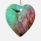 Pastel Peacock Feathers Keramisch Ornament (Rechts)