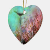 Pastel Peacock Feathers Keramisch Ornament (Links)