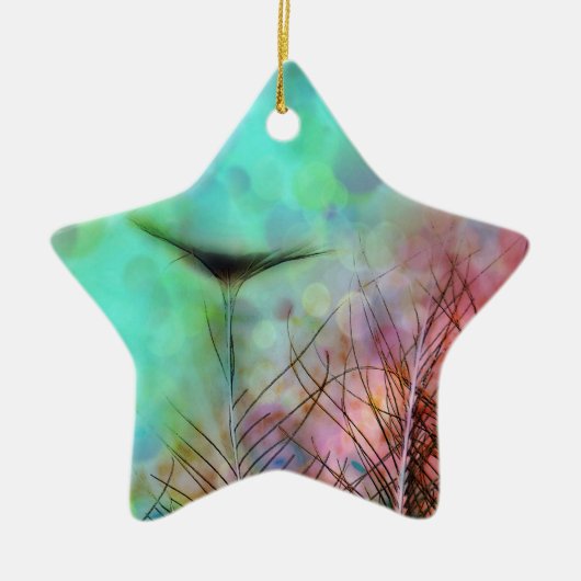 Pastel Peacock Feathers Keramisch Ornament (Voorkant)