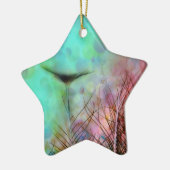 Pastel Peacock Feathers Keramisch Ornament (Links)
