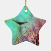 Pastel Peacock Feathers Keramisch Ornament (Achterkant)