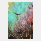 Pastel Peacock Feathers Theedoek (Verticaal)