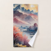 Pastel Peaks en rustig water Bad Handdoek (Handdoek)