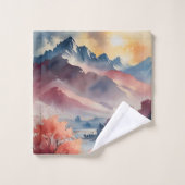 Pastel Peaks en rustig water Bad Handdoek (Wasdoekje)