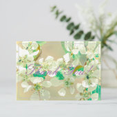 Pastel Pear Tree Blossom Dank je platte Kaart (Staand voorkant)