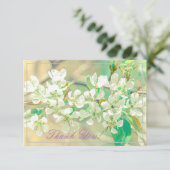 Pastel Pear Tree Blossom Dank je platte Kaart (Staand voorkant)