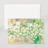 Pastel Pear Tree Blossom Dank je platte Kaart (Voorkant / Achterkant)