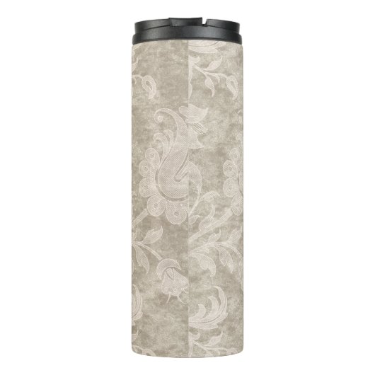 Pastel Pearl Damask Patroon Thermosbeker (Achterkant)