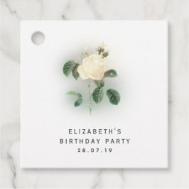 Pastel Pearl gekleurd Roos en Damask Bedankjes Labels