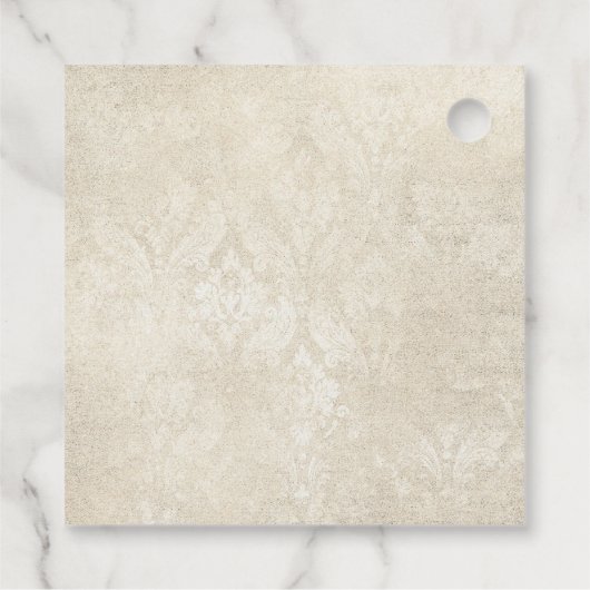 Pastel Pearl gekleurd Roos en Damask Bedankjes Labels (Achterkant)