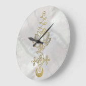 Pastel Pearl Unalome Lotus Symbol Grote Klok (Hoek)