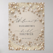 Pastel Pearls with Diamonds Bridal Shower Welcome Poster (Voorkant)