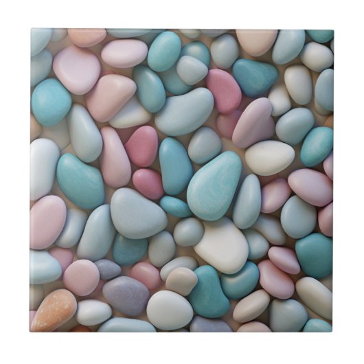 Pastel Pebbles Keramische Tegel Tegeltje (Voorkant)