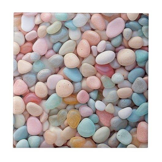 Pastel Pebbles Keramische Tegel Tegeltje (Voorkant)