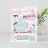 Pastel Peek-A-Boo Halloween Party 2e verjaardag Kaart (Staand voorkant)
