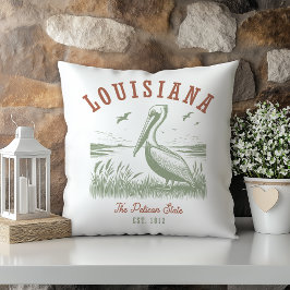 Pastel Pelican Louisiana Staat Kussen