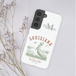 Pastel Pelican Louisiana State Initiaal Naam Samsung Galaxy Hoesje