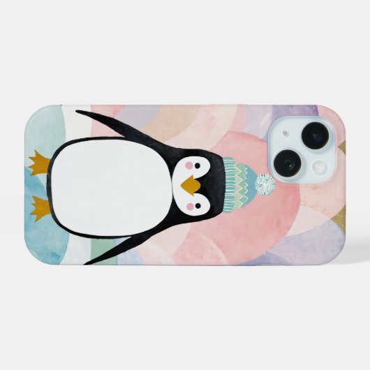 Pastel Penguin Peak iPhone 15 Case (Achterkant horizontaal)