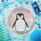 Pastel Penguin Peak Papieren Bordje (Feest)