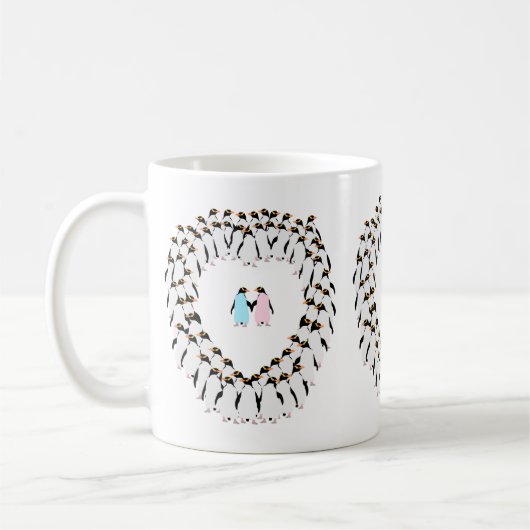 Pastel Penguins hart cup Koffiemok (Links)