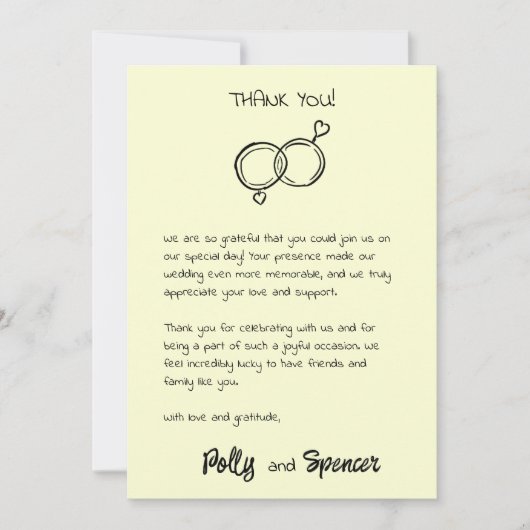 Pastel Penmanship Bedankt Card Buttercream Kaart (Voorkant)