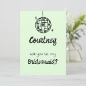 Pastel Penmanship Bruidsmeisje Uitnodiging Bleke V (Staand voorkant)