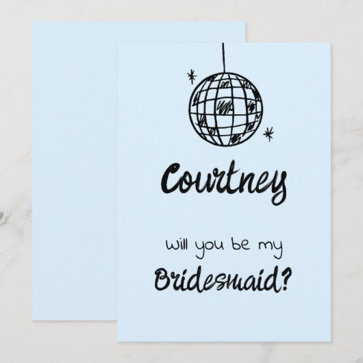 Pastel Penmanship Bruidsmeisje Uitnodiging Cloud B (Voorkant / Achterkant)