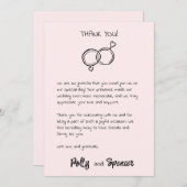 Pastel Penmanship Dankbetuigingskaart Roze Kaart (Voorkant / Achterkant)