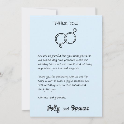 Pastel Penmanship Dankkaart Wolkenblauw Kaart (Voorkant)