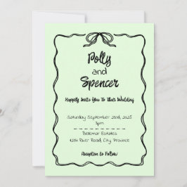 Pastel Penmanship Huwelijksuitnodiging Bord Fern Feestdagenkaart