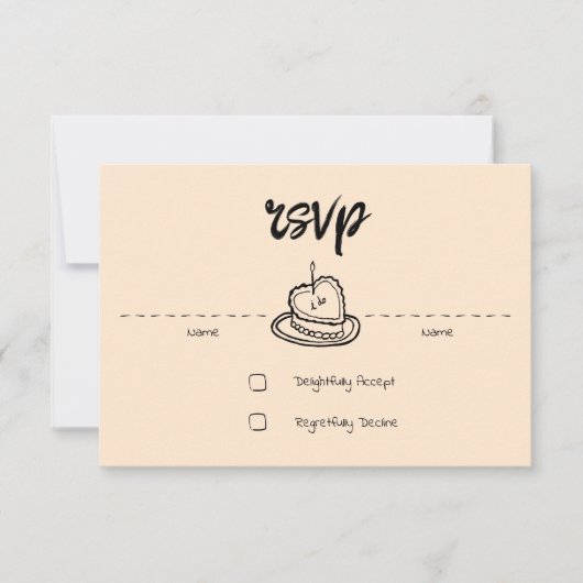 Pastel Penmanship RSVP Card Apricot (Voorkant)