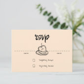 Pastel Penmanship RSVP Card Apricot (Staand voorkant)