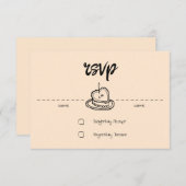 Pastel Penmanship RSVP Card Apricot (Voorkant / Achterkant)