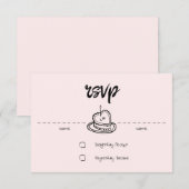 Pastel Penmanship RSVP Card Blush Kaartje (Voorkant / Achterkant)