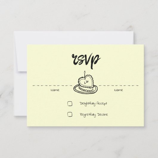 Pastel Penmanship RSVP Card Buttercream (Voorkant)