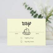 Pastel Penmanship RSVP Card Buttercream (Staand voorkant)