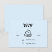 Pastel Penmanship RSVP Card Cloud Blauw Kaartje (Voorkant / Achterkant)