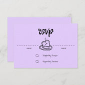 Pastel Penmanship RSVP Card Lavendel (Voorkant / Achterkant)